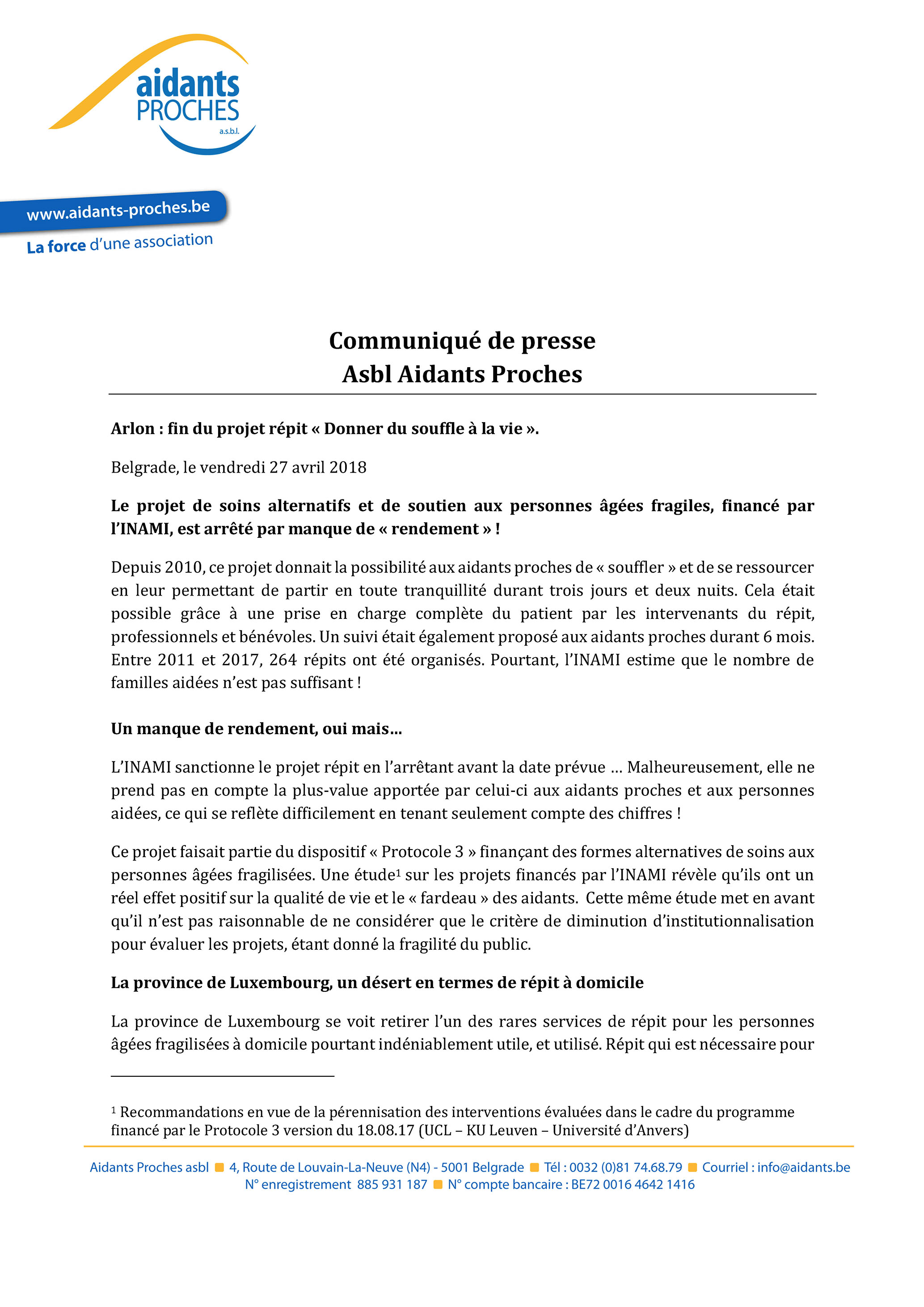 communique de presse