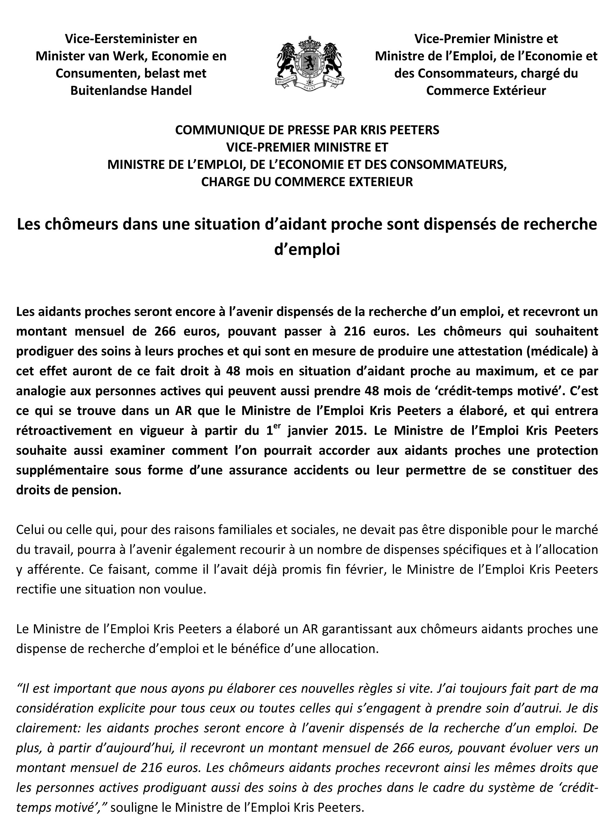 Communiqué de presse